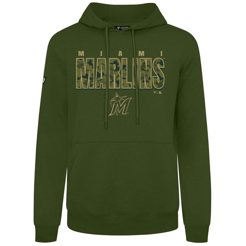 Miami Marlins Levelwear Podium Protect Pullover Hoodie Green