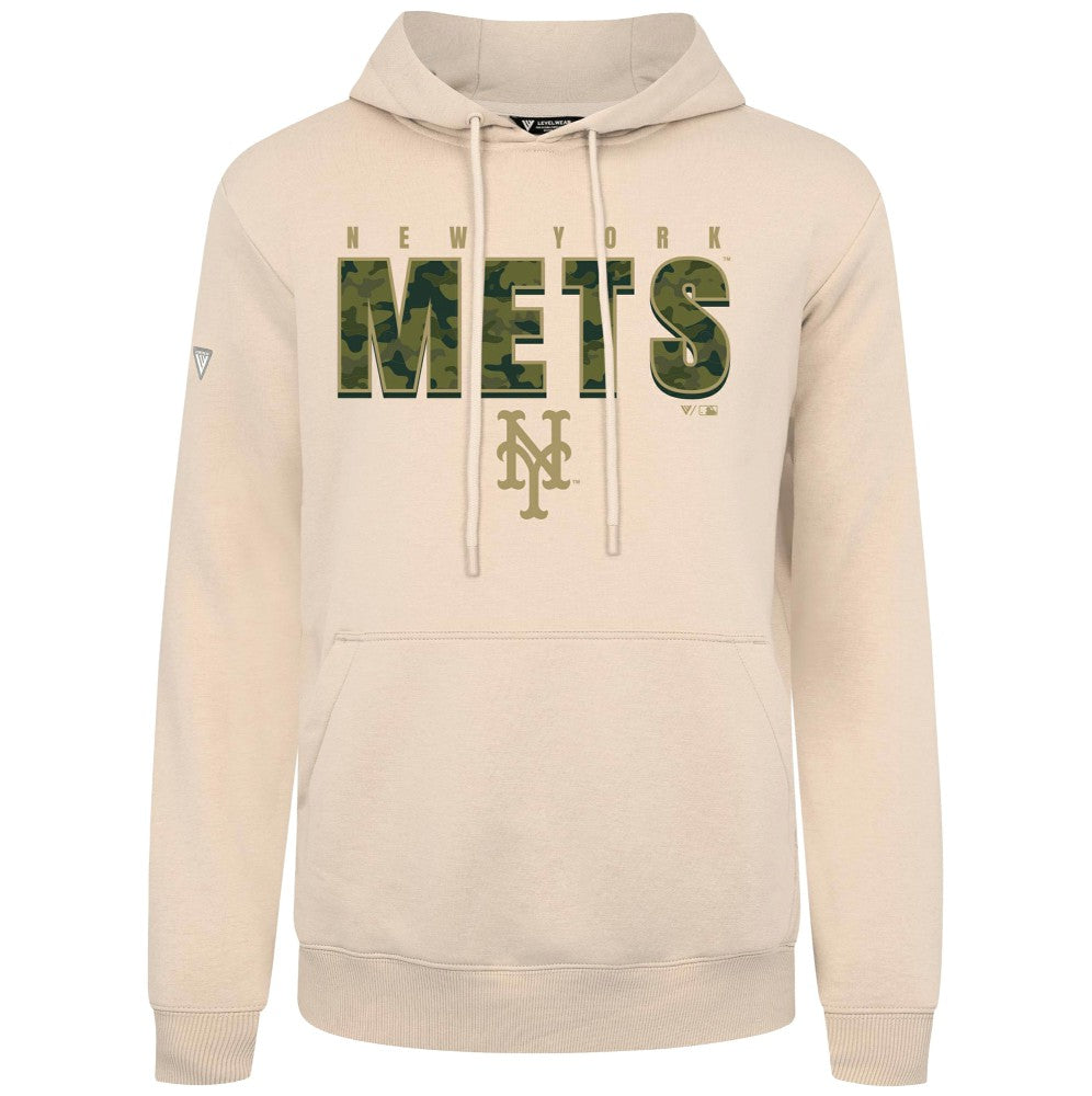 New York Mets Levelwear Podium Protect Pullover Hoodie Khaki