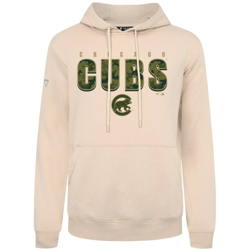 Chicago Cubs Levelwear Podium Protect Pullover Hoodie Khaki