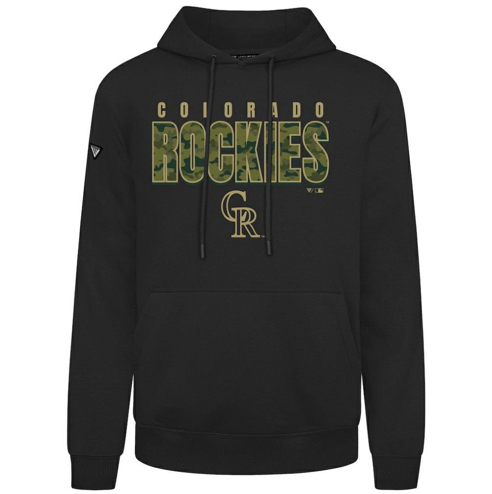 Colorado Rockies Levelwear Podium Protect Pullover Hoodie Black