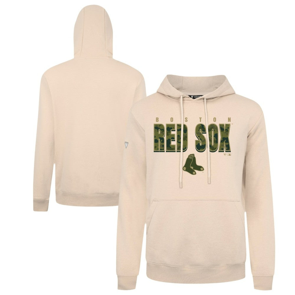 Boston Red Sox Levelwear Podium Protect Pullover Hoodie Khaki