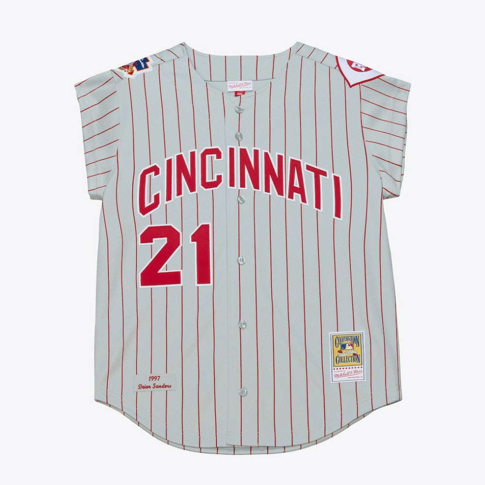 Deion Sanders Cincinnati Reds 1997 Authentic Jersey Gray