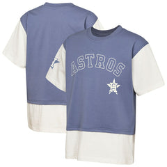 Houston Astros Outerstuff Youth Ultimate Pastels Premium Double Run T-Shirt Navy/Cream