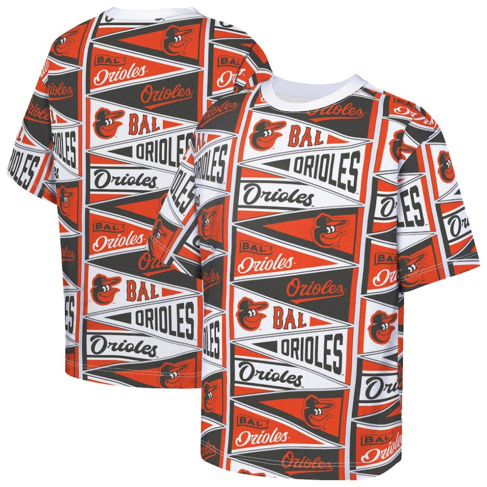 Baltimore Orioles Outerstuff Youth All-Over Pennant T-Shirt Orange