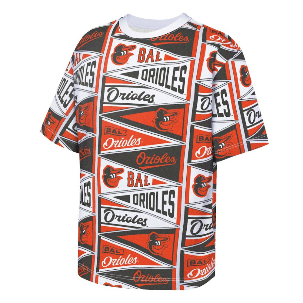Baltimore Orioles Outerstuff Youth All-Over Pennant T-Shirt Orange