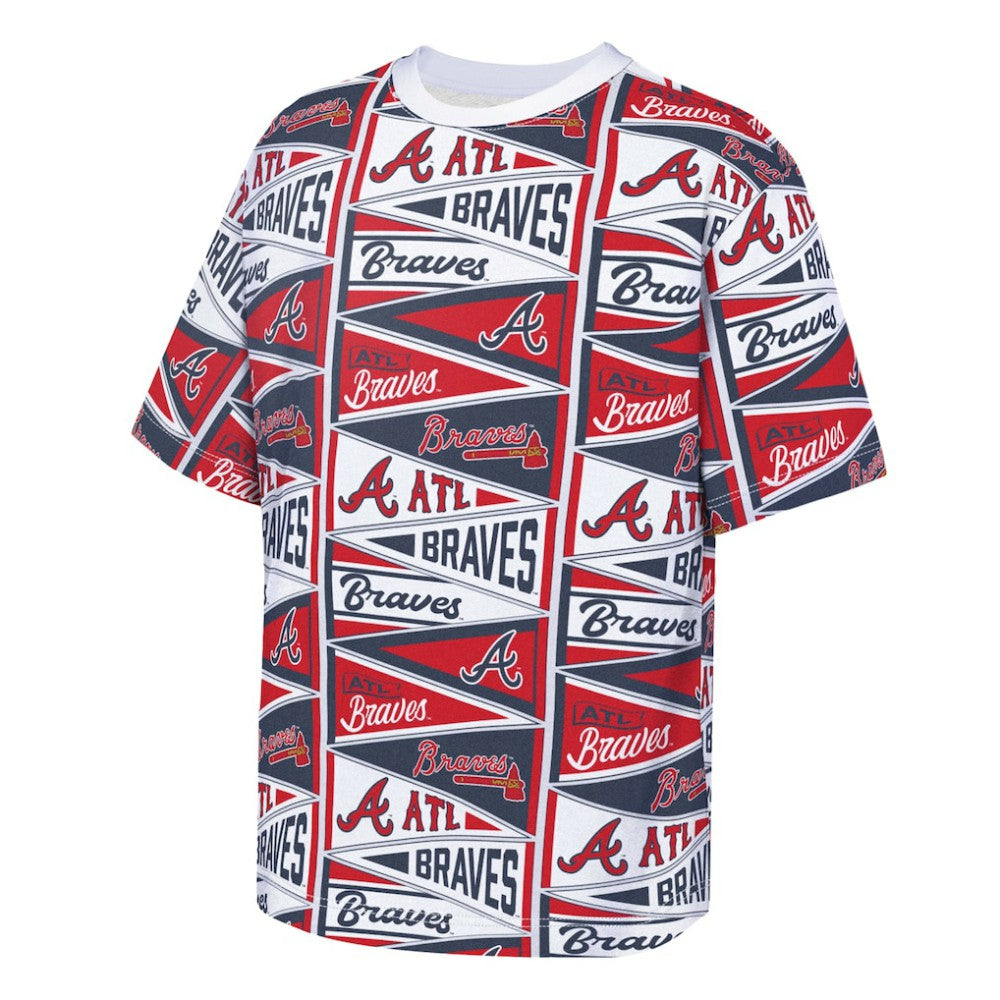Atlanta Braves Outerstuff Youth All-Over Pennant T-Shirt Red