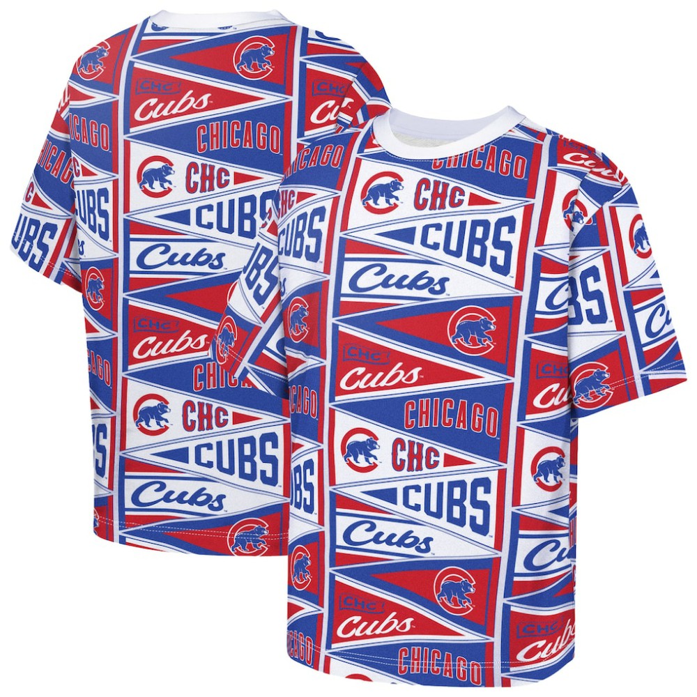 Chicago Cubs Outerstuff Youth All-Over Pennant T-Shirt Red