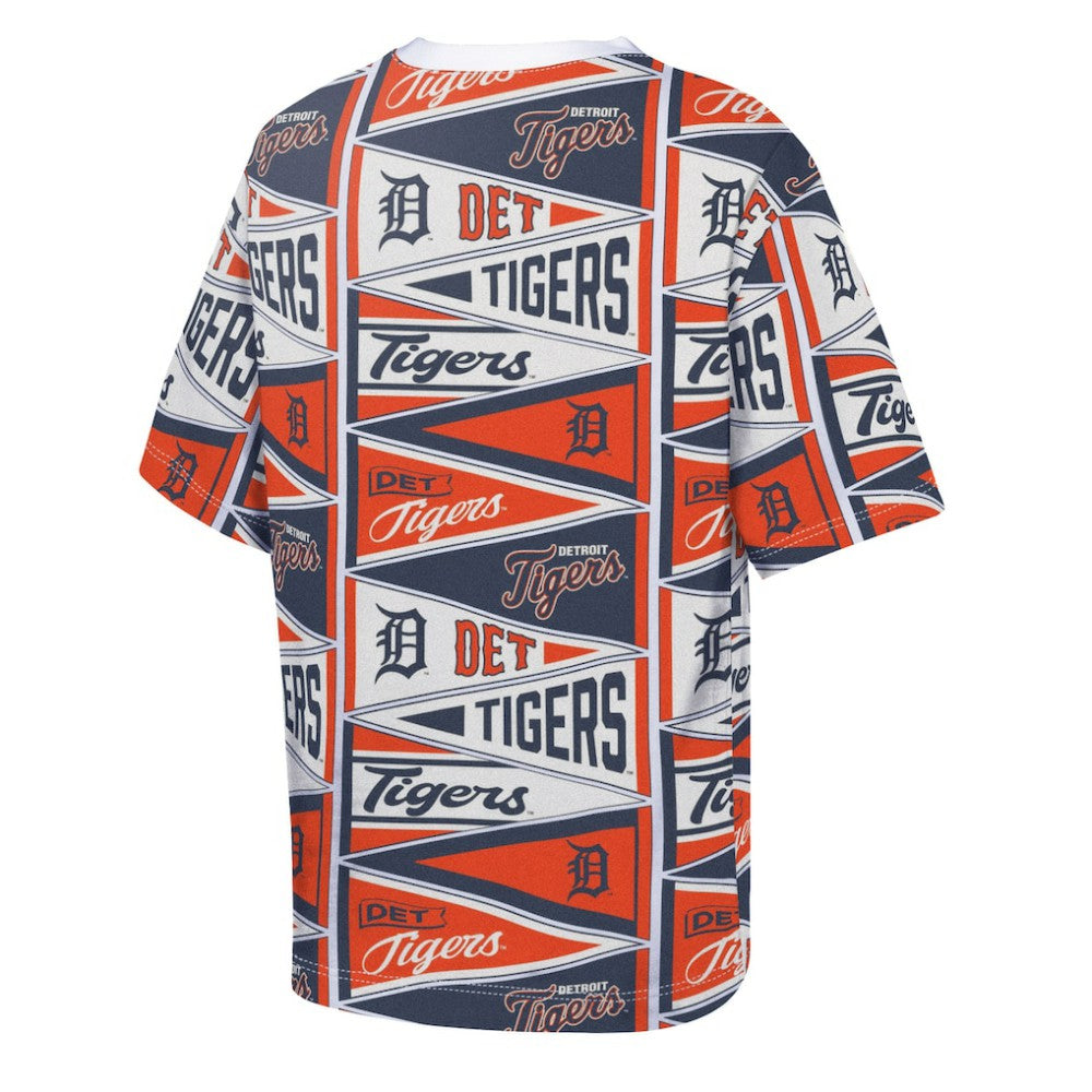 Detroit Tigers Outerstuff Youth All-Over Pennant T-Shirt Orange