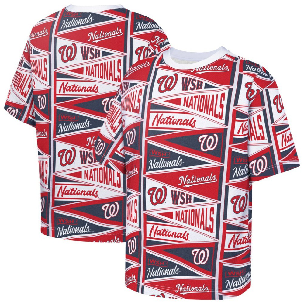 Washington Nationals Outerstuff Youth All-Over Pennant T-Shirt Red