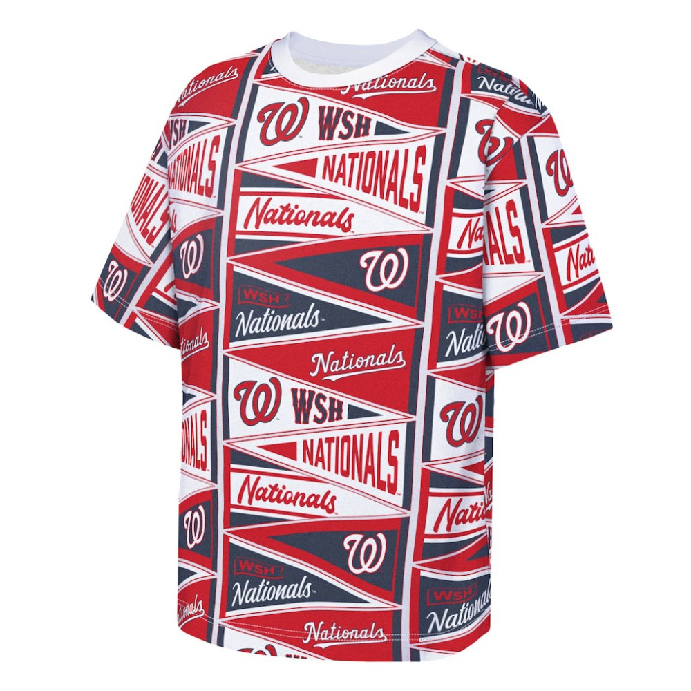 Washington Nationals Outerstuff Youth All-Over Pennant T-Shirt Red