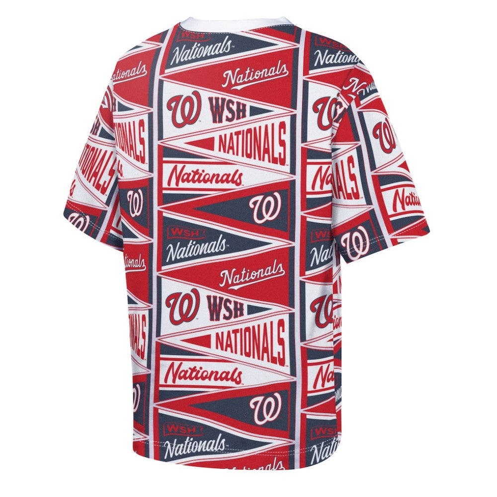 Washington Nationals Outerstuff Youth All-Over Pennant T-Shirt Red