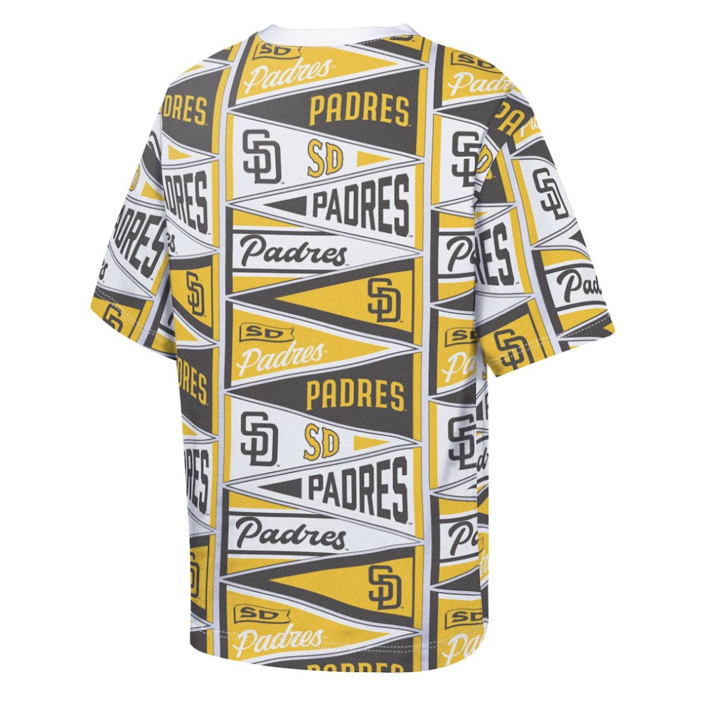San Diego Padres Outerstuff Youth All-Over Pennant T-Shirt Yellow