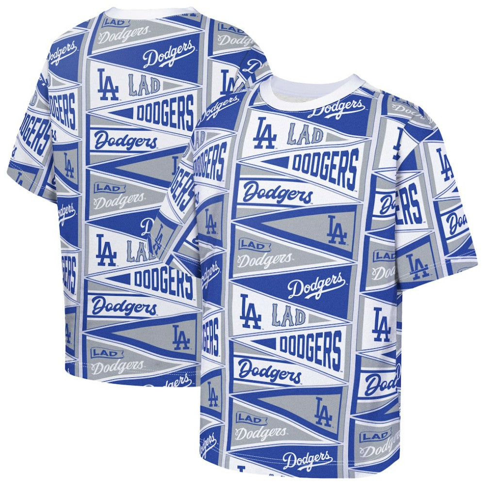 Los Angeles Dodgers Outerstuff Youth All-Over Pennant T-Shirt Blue