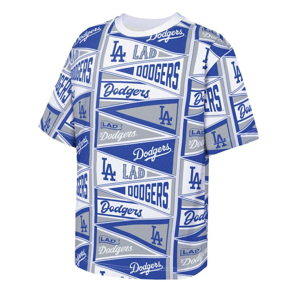 Los Angeles Dodgers Outerstuff Youth All-Over Pennant T-Shirt Blue