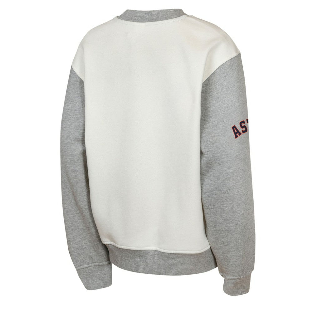 Houston Astros Outerstuff Youth Big League Power Hit Fleece Sweatshirt Cream/Gray