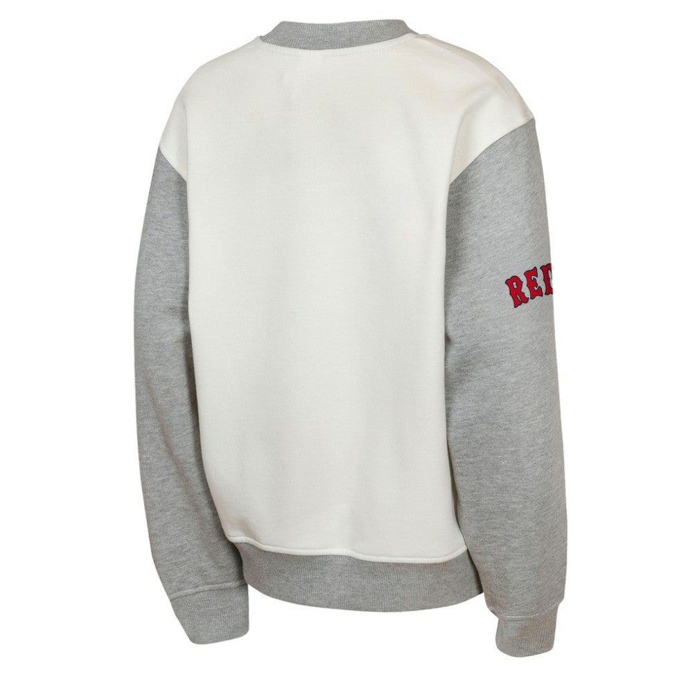 Boston Red Sox Outerstuff Youth Big League Power Hit Fleece Sweatshirt Cream/Gray