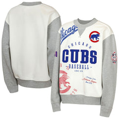 Chicago Cubs Outerstuff Youth Big League Power Hit Fleece Sweatshirt Cream/Gray