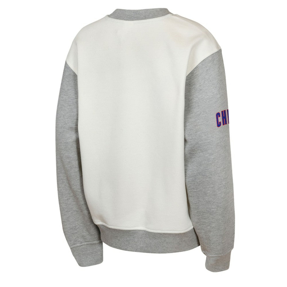 Chicago Cubs Outerstuff Youth Big League Power Hit Fleece Sweatshirt Cream/Gray