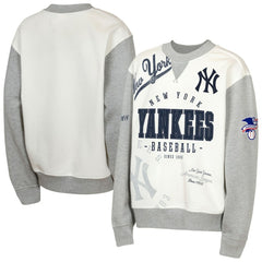 New York Yankees Outerstuff Youth Big League Power Hit Fleece Sweatshirt Cream/Gray