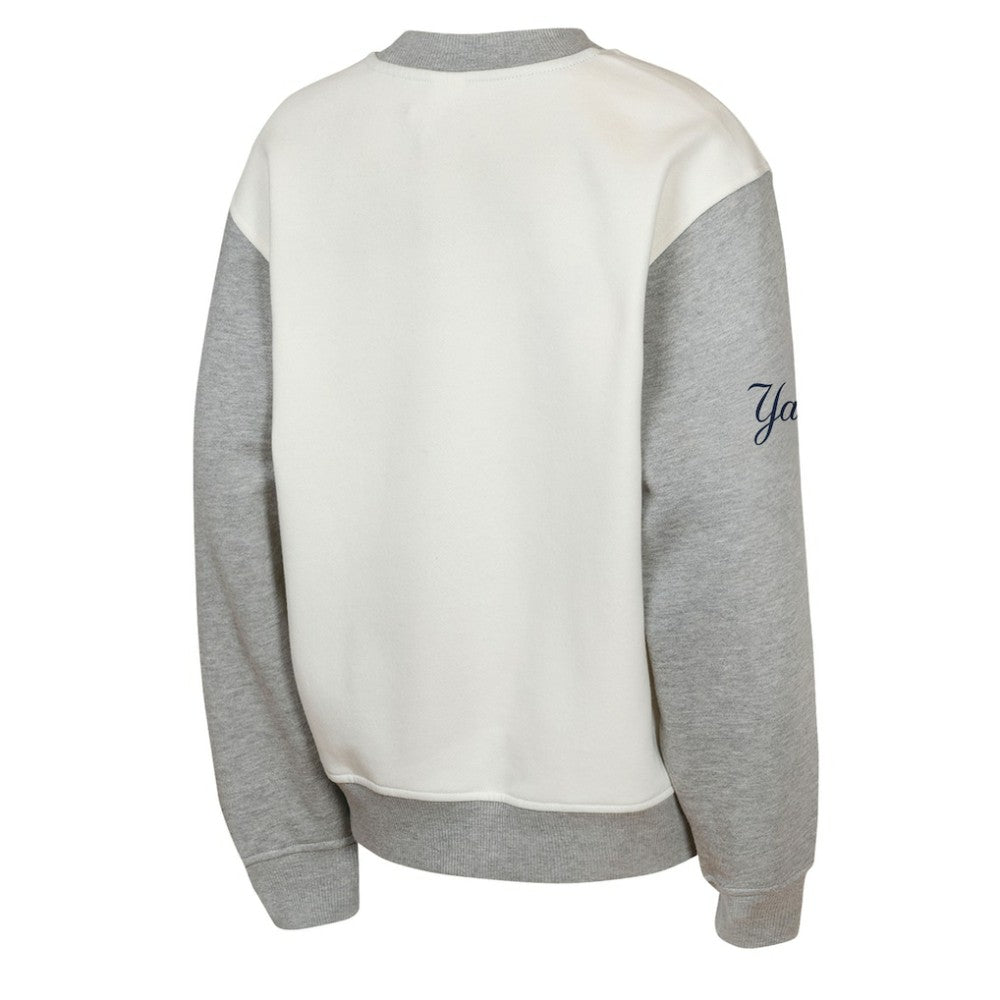 New York Yankees Outerstuff Youth Big League Power Hit Fleece Sweatshirt Cream/Gray