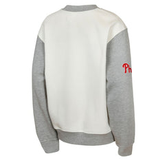 Philadelphia Phillies Outerstuff Youth Big League Power Hit Fleece Sweatshirt Cream/Gray