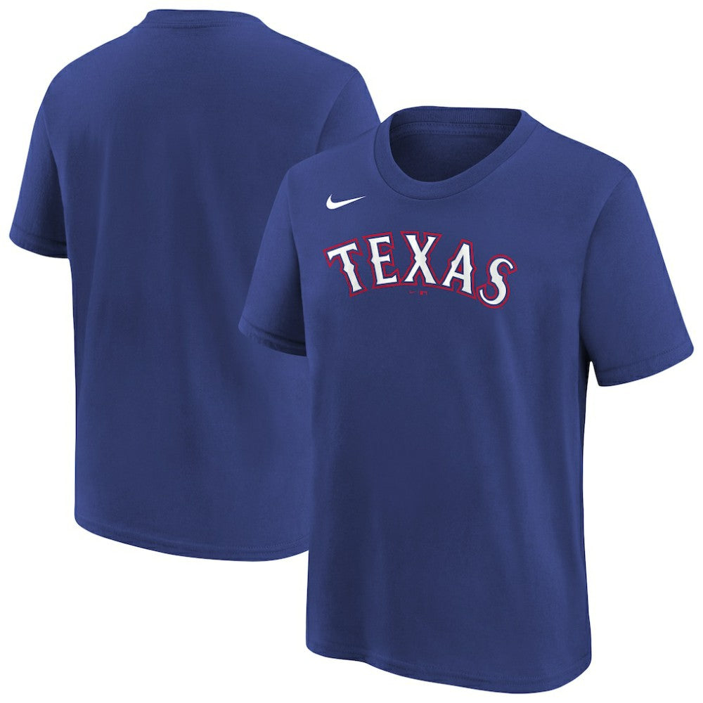 Texas Rangers Youth Wordmark T-Shirt Royal