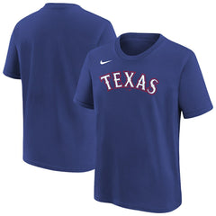 Texas Rangers Youth Wordmark T-Shirt Royal