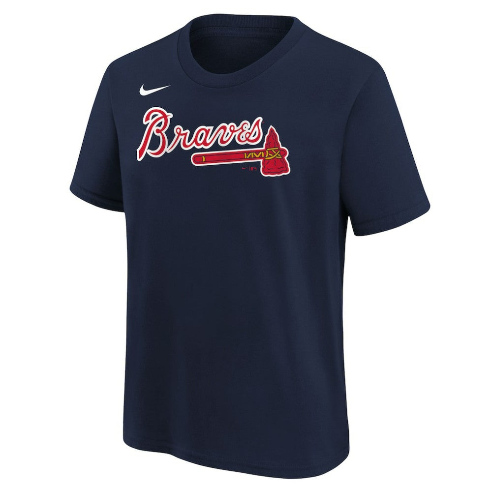 Atlanta Braves Youth Wordmark T-Shirt Athletic Navy