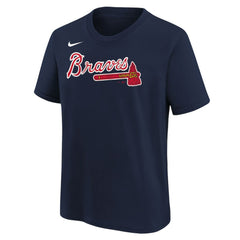 Atlanta Braves Youth Wordmark T-Shirt Athletic Navy