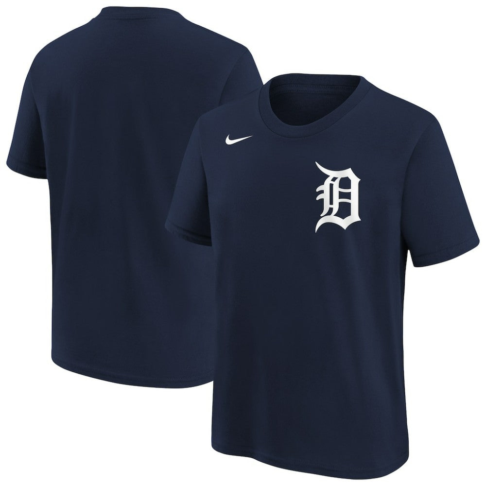 Detroit Tigers Youth Wordmark T-Shirt Athletic Navy