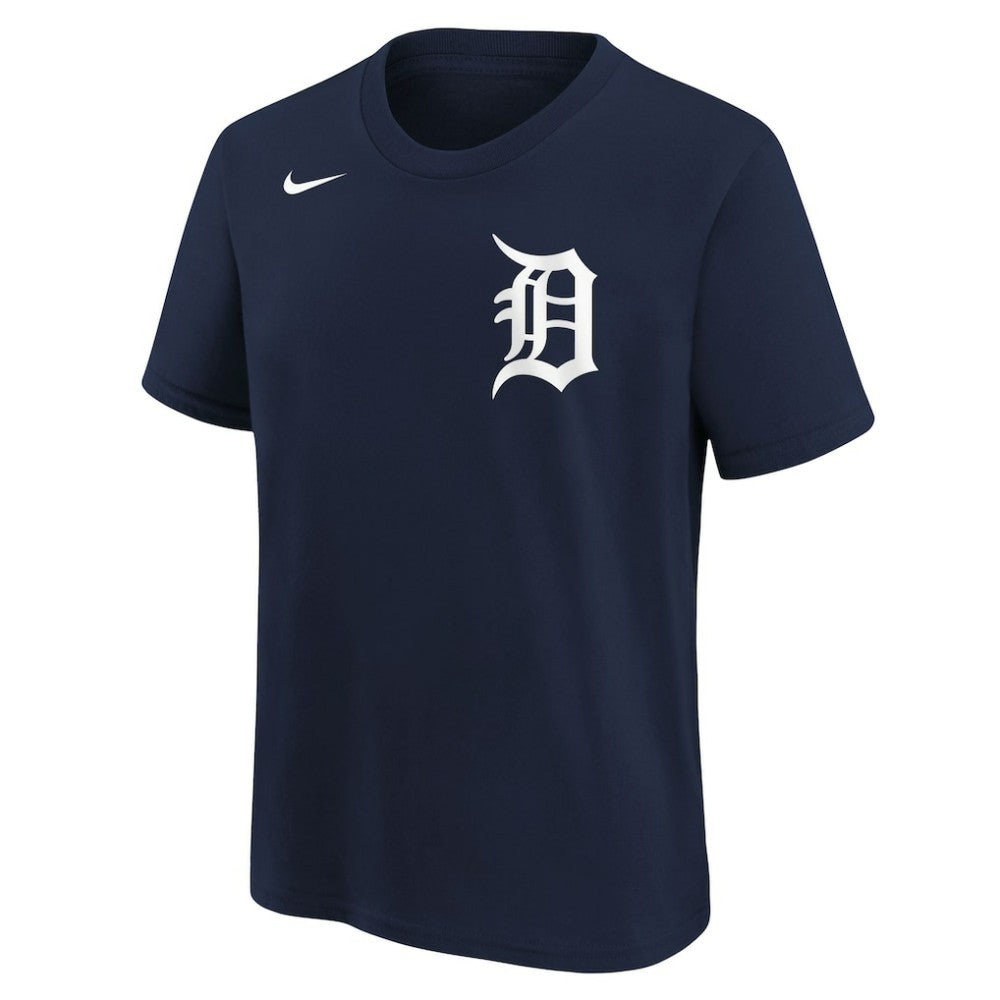 Detroit Tigers Youth Wordmark T-Shirt Athletic Navy