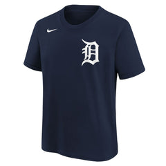 Detroit Tigers Youth Wordmark T-Shirt Athletic Navy