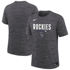 Colorado Rockies Youth Authentic Collection Velocity Dri-FIT T-Shirt Black
