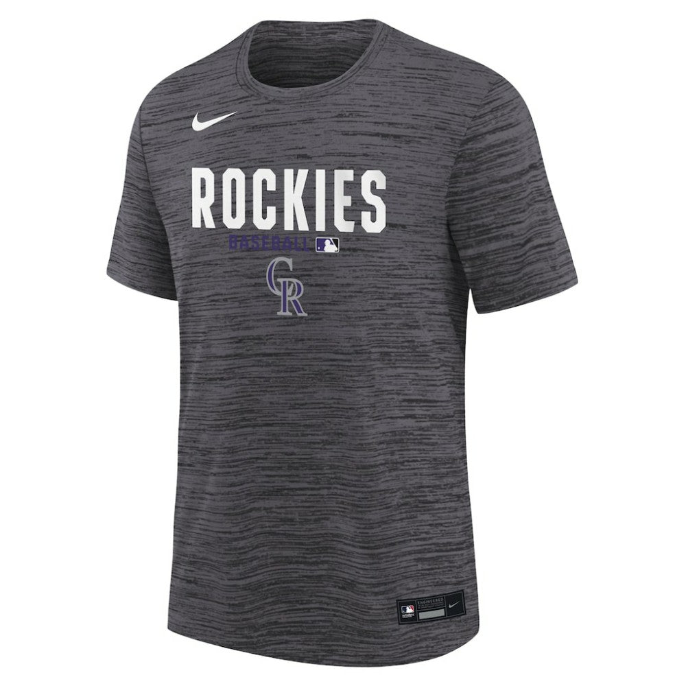 Colorado Rockies Youth Authentic Collection Velocity Dri-FIT T-Shirt Black
