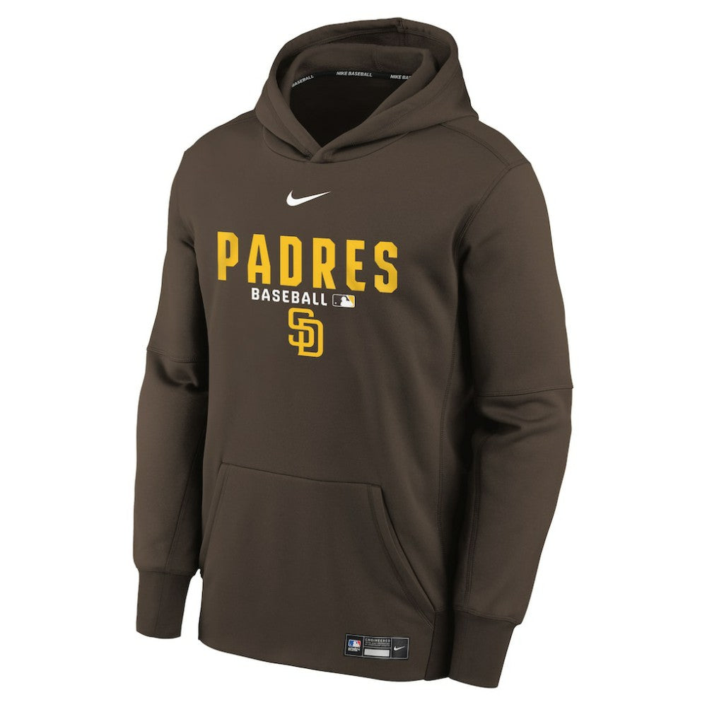 San Diego Padres Youth Authentic Collection Therma-FIT Hoodie Brown
