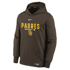 San Diego Padres Youth Authentic Collection Therma-FIT Hoodie Brown