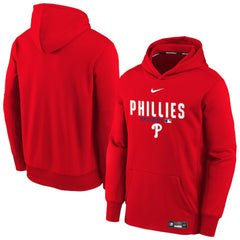 Philadelphia Phillies Youth Authentic Collection Therma-FIT Hoodie Red