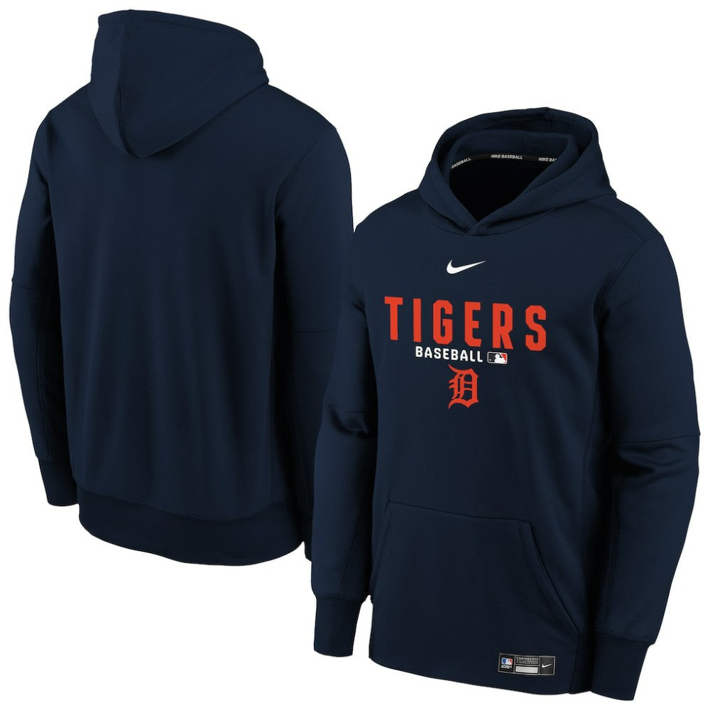Detroit Tigers Youth Authentic Collection Therma-FIT Hoodie Navy