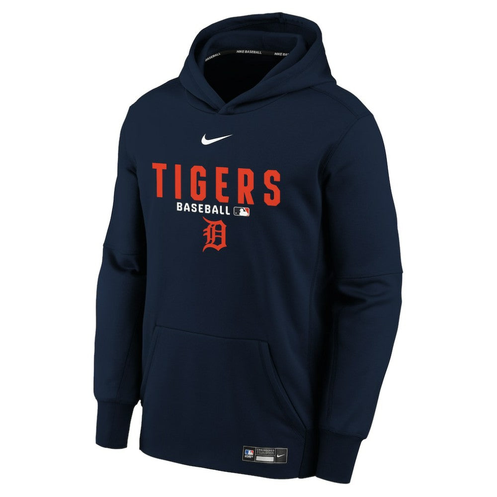 Detroit Tigers Youth Authentic Collection Therma-FIT Hoodie Navy