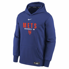 New York Mets Youth Authentic Collection Therma-FIT Hoodie Royal