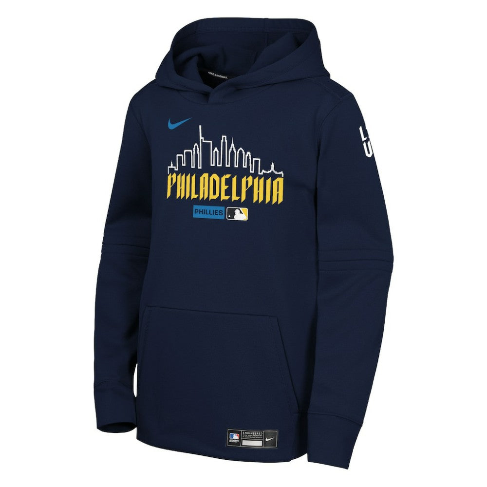 Philadelphia Phillies Youth Authentic Collection City Connect Therma-FIT Hoodie Navy