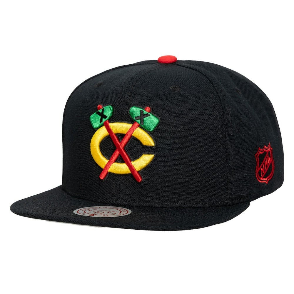 Chicago Blackhawks Mitchell & Ness Legendary Away Snapback Hat - Black Hats