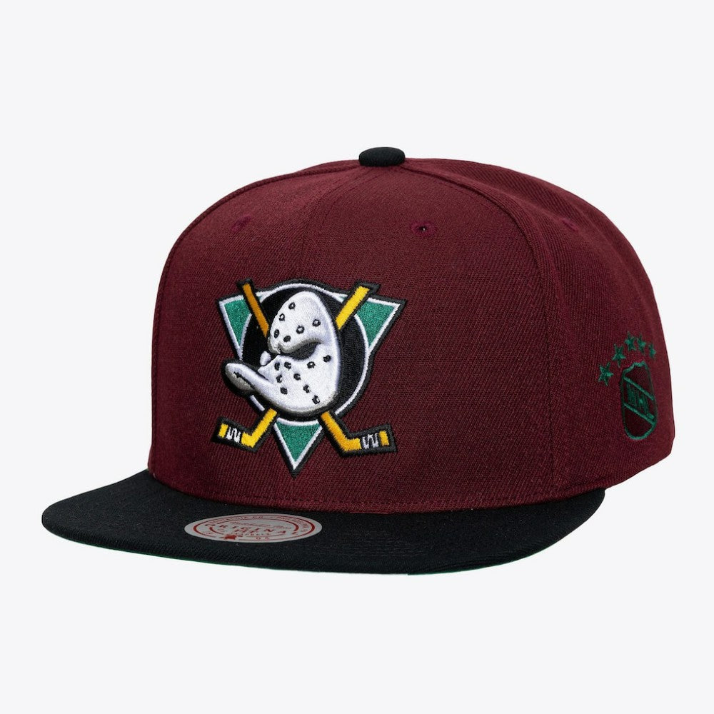 Anaheim Ducks Mitchell & Ness Legendary Home Snapback Hat - Maroon Hats