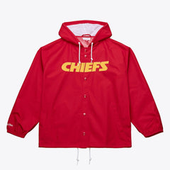 Kansas City Chiefs Coaches Full-Snap Hooded Windbreaker Jacket - Red cheap
