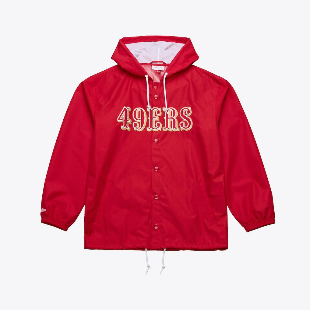 San Francisco 49ers Coaches Full-Snap Hooded Windbreaker Jacket - Scarlet on sale