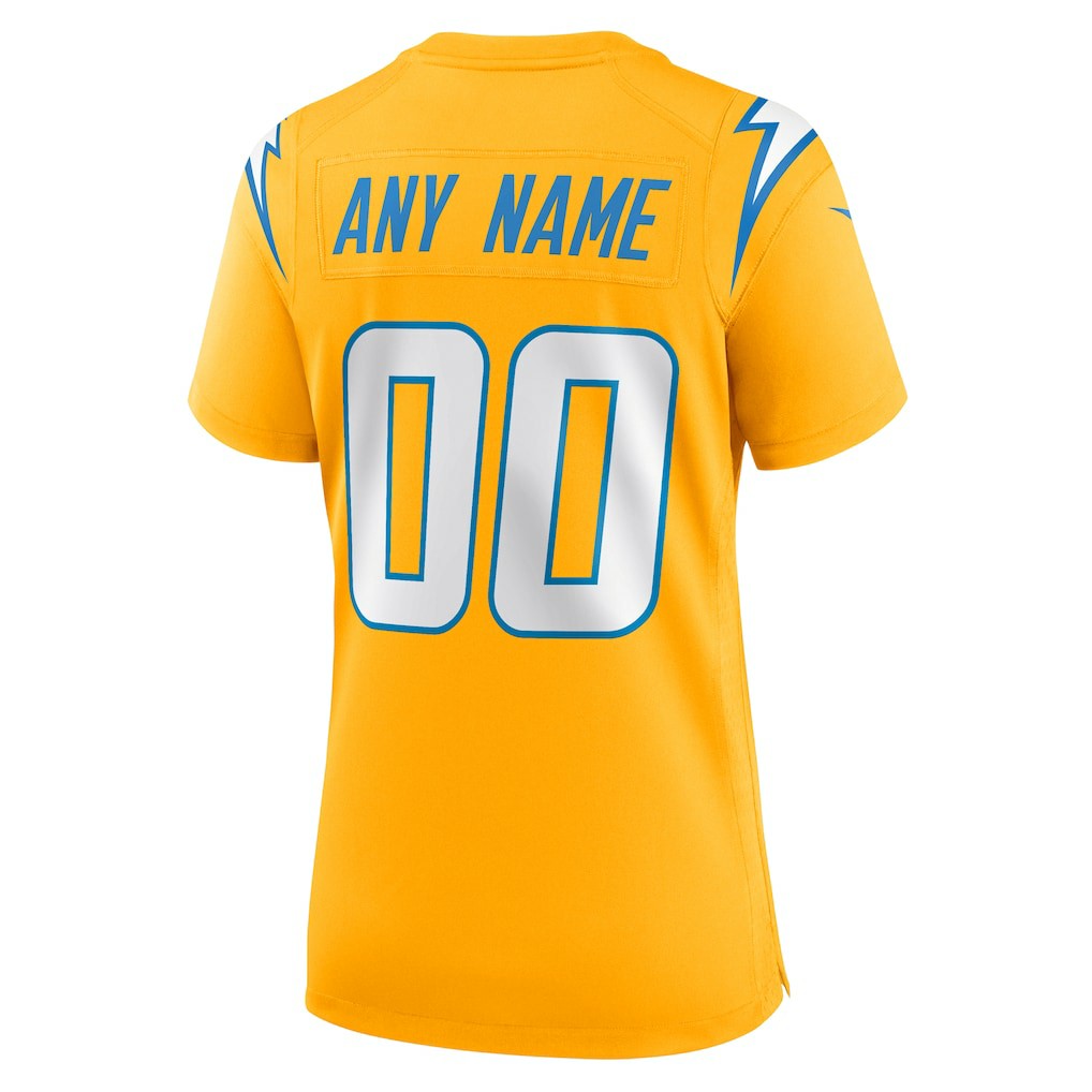 Los Angeles Chargers Women's Alternate Charger Power Game Custom Jersey - Gold sale