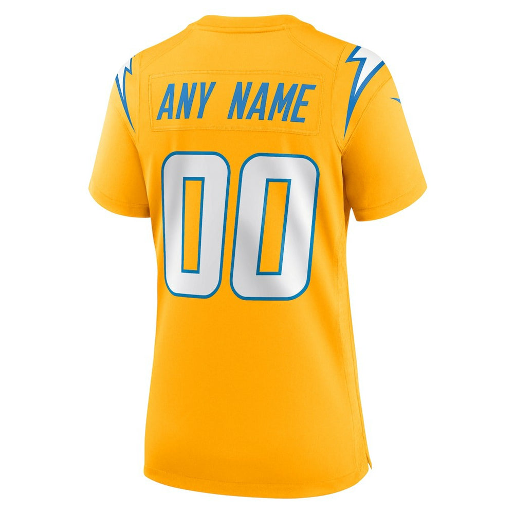 Los Angeles Chargers Women's Alternate Charger Power Game Custom Jersey - Gold sale