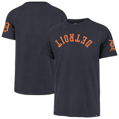 Detroit Tigers Upside Down Two-Peat Franklin T-Shirt Navy
