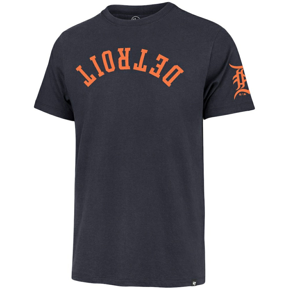 Detroit Tigers Upside Down Two-Peat Franklin T-Shirt Navy