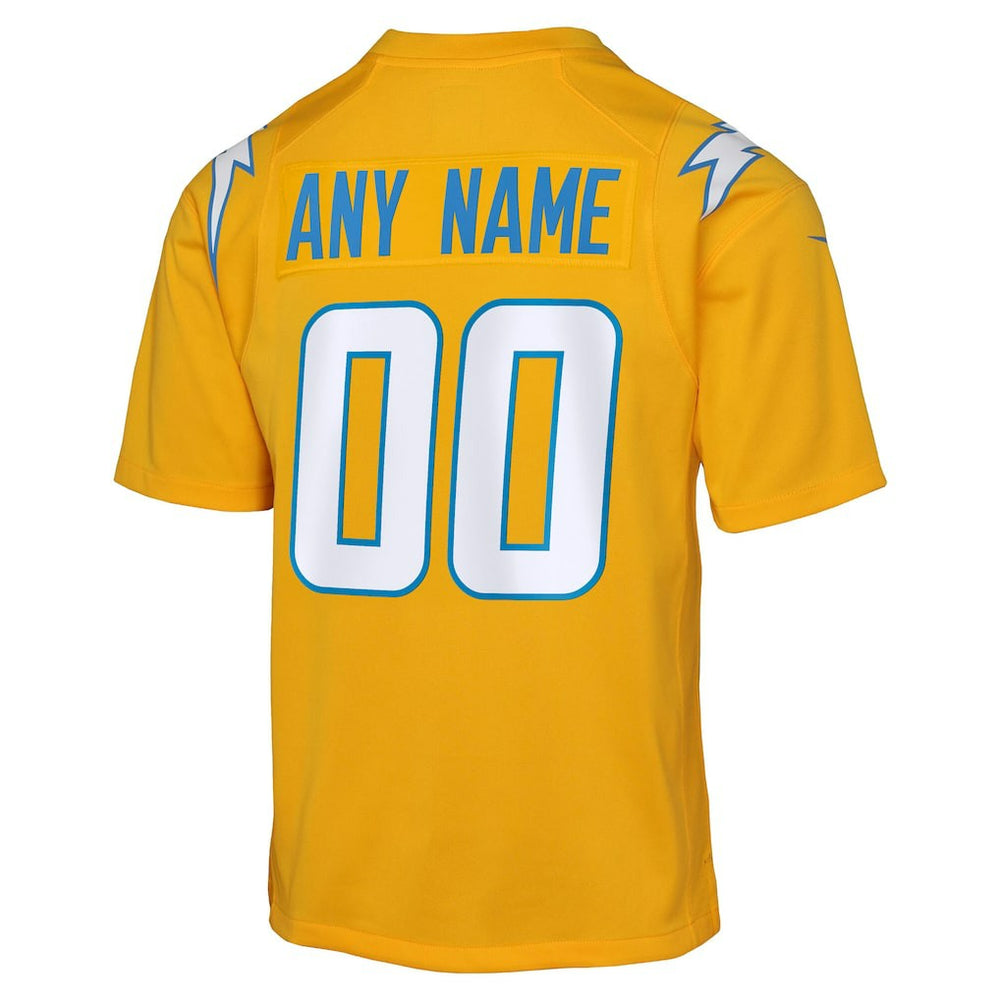 Los Angeles Chargers Youth Alternate Charger Power Game Custom Jersey - Gold discount